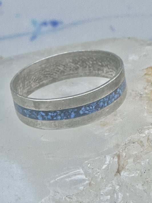 Zuni ring size 7 turquoise chips band sterling silver women