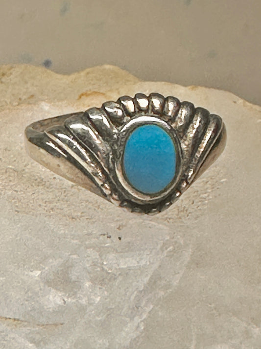Turquoise ring southwest solitaire size 9 sterling silver women