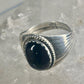 Onyx ring Navajo signed S size 11 sterling silver women men