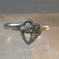 Black Hills Gold ring heart leaves band Valentine love ring size 6 Sterling silver women girls