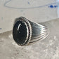 Onyx ring Navajo signed S size 11 sterling silver women men