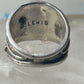 Long Navajo ring turquoise band leaves C. Lewis sterling silver size 8.2 women men