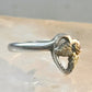Black Hills Gold ring heart leaves band Valentine love ring size 6 Sterling silver women girls