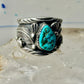 Long Navajo ring turquoise band leaves C. Lewis sterling silver size 8.2 women men