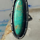 Long Navajo ring turquoise sterling silver size 8.50 women