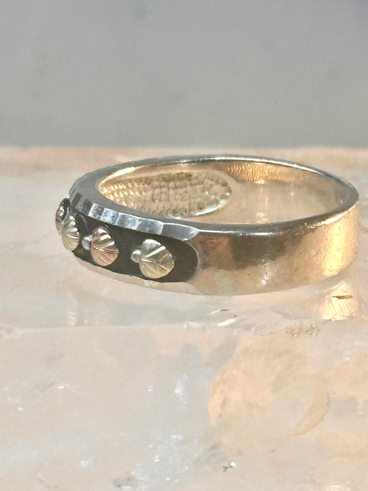 Black Hills Gold ring leaves wedding band love ring size 8 Sterling silver women men