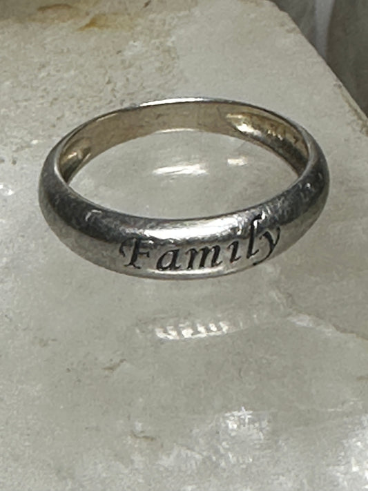 Family ring size 6.75 word band sterling silver women