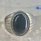 Onyx ring Navajo signed S size 11 sterling silver women men
