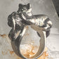 Cat Ring with ball of yarn band size 5 women girls