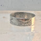 Road Runner ring cactus Bell Co Navajo artists band ring size 5.5 Sterling silver women