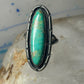 Long Navajo ring turquoise sterling silver size 8.50 women