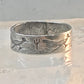 Road Runner ring cactus Bell Co Navajo artists band ring size 5.5 Sterling silver women