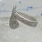 Spoon ring floral band size 7 Alvin flowers band sterling silver women
