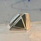 Onyx ring brutalist size 5 architectural  modernist band sterling silver women