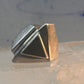 Onyx ring brutalist size 5 architectural  modernist band sterling silver women