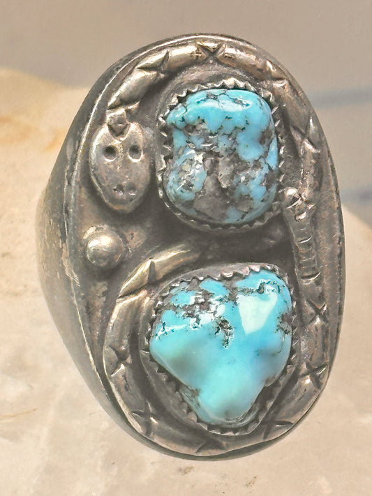 Snake ring Navajo Turquoise ring size 10.25 sterling silver women