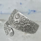 Spoon ring floral band size 7 Alvin flowers band sterling silver women