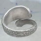 Spoon ring floral band size 7 Alvin flowers band sterling silver women