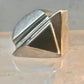 Onyx ring brutalist size 5 architectural  modernist band sterling silver women
