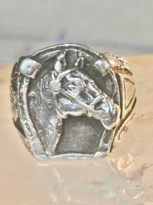 Horse ring Horseshoe band southwest cowgirl band ring size 7 Sterling silver women men