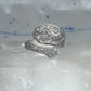 Spoon ring floral band size 7 Alvin flowers band sterling silver women