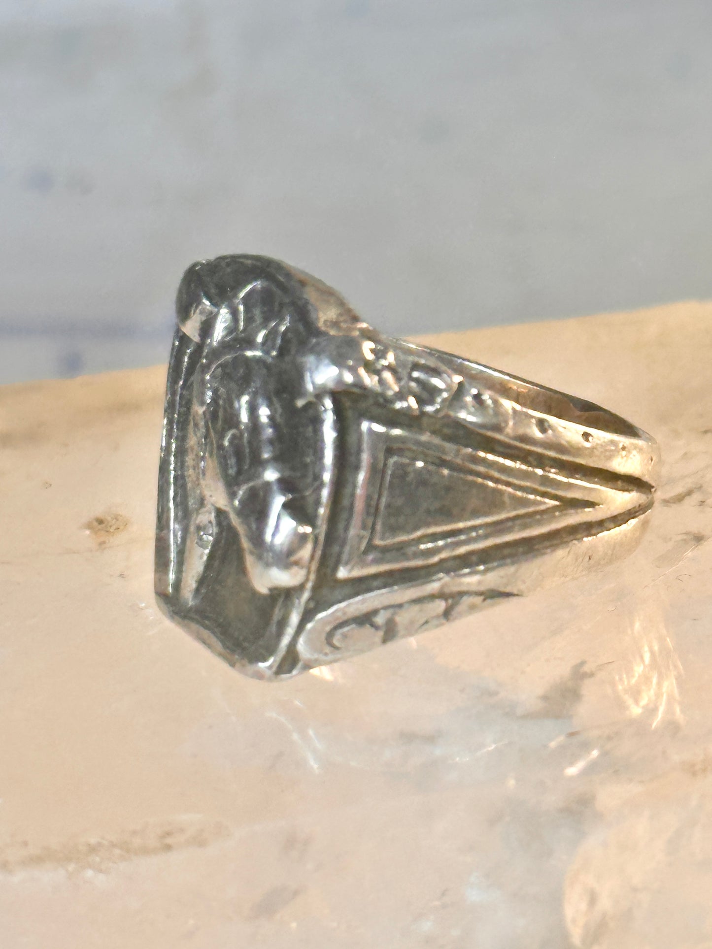 Horse ring Horseshoe band southwest cowgirl band ring size 7 Sterling silver women men