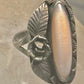 Long Mother of Pearl ring Navajo feather size 5.50 sterling silver women