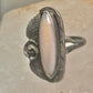 Long Mother of Pearl ring Navajo feather size 5.50 sterling silver women