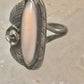 Long Mother of Pearl ring Navajo feather size 5.50 sterling silver women