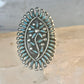 Zuni ring long turquoise flower petite point ring size 6.7 Sterling silver women