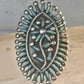 Zuni ring long turquoise flower petite point ring size 6.7 Sterling silver women
