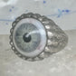 Glass Eye ring brutalist band size 10 sterling silver women men