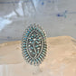 Zuni ring long turquoise flower petite point ring size 6.7 Sterling silver women