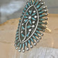 Zuni ring long turquoise flower petite point ring size 6.7 Sterling silver women