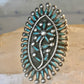 Zuni ring long turquoise flower petite point ring size 6.7 Sterling silver women