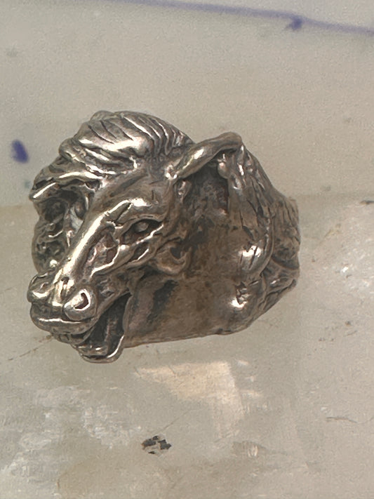 Horse ring horse band cowgirl ring size 8.75 sterling silver women girls