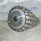 Glass Eye ring brutalist band size 10 sterling silver women men