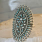 Zuni ring long turquoise flower petite point ring size 6.7 Sterling silver women