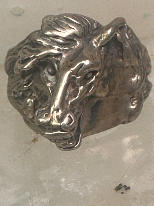 Horse ring horse band cowgirl ring size 8.75 sterling silver women girls