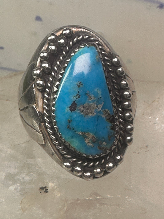 Turquoise ring Navajo ring sterling silver size 10 women men