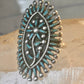 Zuni ring long turquoise flower petite point ring size 6.7 Sterling silver women