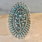 Zuni ring long turquoise flower petite point ring size 6.7 Sterling silver women