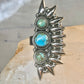 Long turquoise ring southwest size 7 Sterling silver women