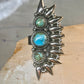 Long turquoise ring southwest size 7 Sterling silver women