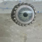 Glass Eye ring brutalist band size 10 sterling silver women men