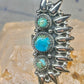 Long turquoise ring southwest size 7 Sterling silver women
