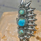 Long turquoise ring southwest size 7 Sterling silver women