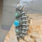 Long turquoise ring southwest size 7 Sterling silver women