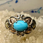 Black Hills Gold ring Turquoise  leaves size 6 sterling silver women