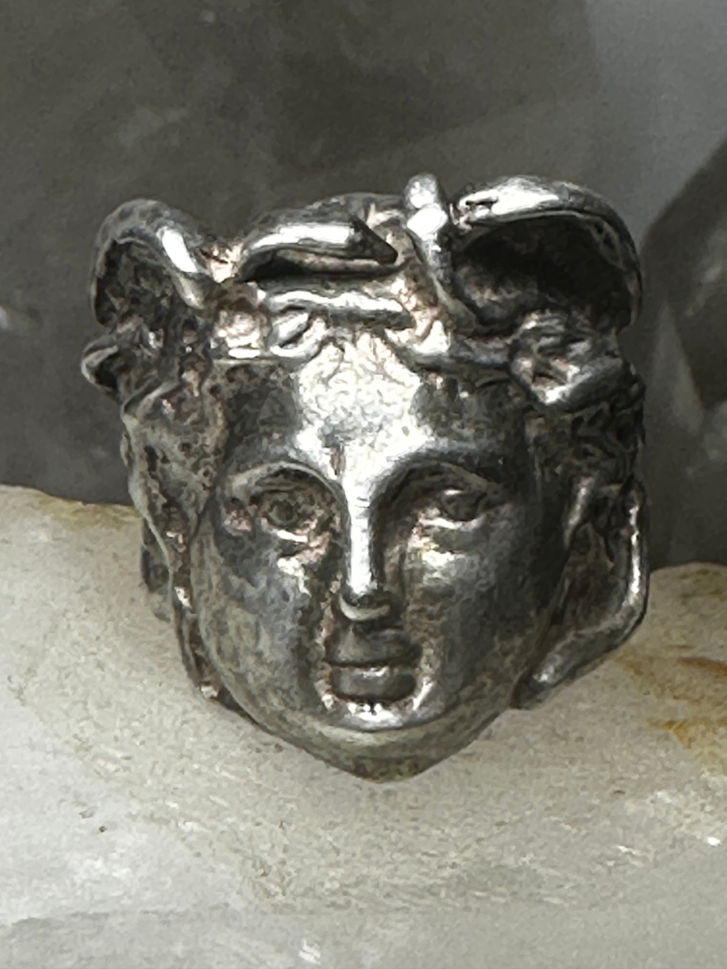 Classical face ring size 5.75 sterling silver women girls